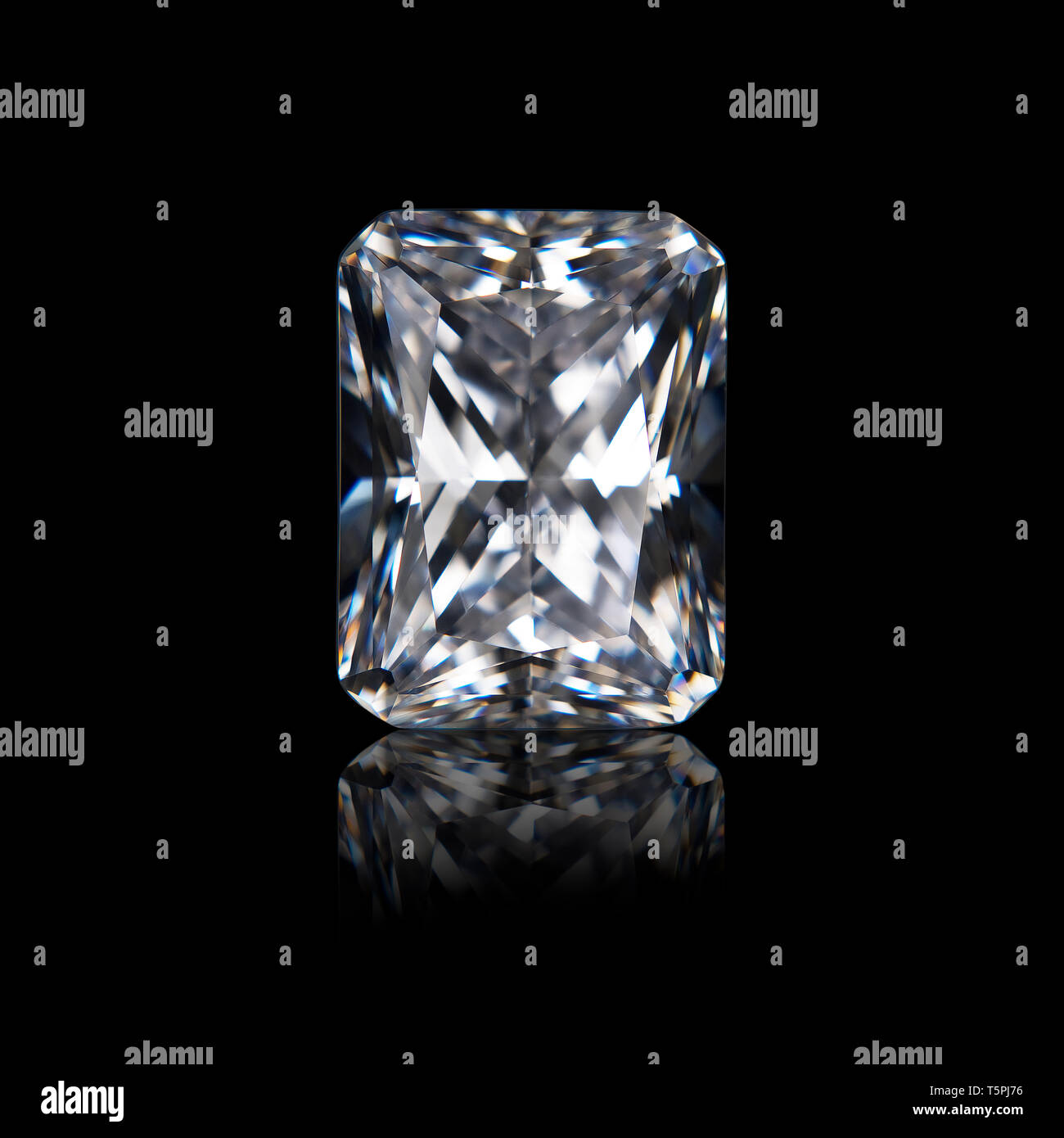 Diamond, strahlende Emerald cut Diamond, strahlende Emerald cut Edelstein Stockfoto