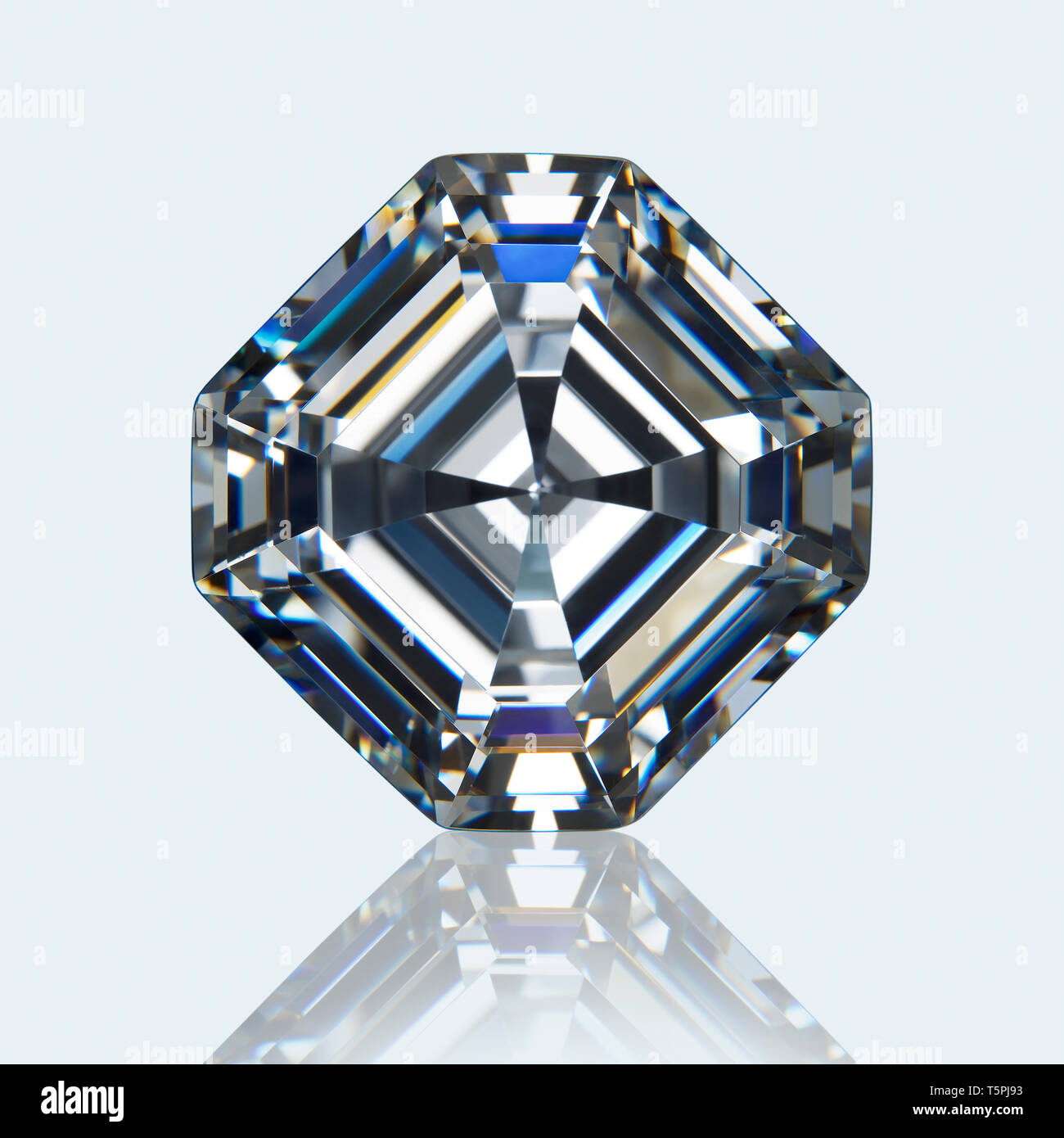 Diamant, Asscher Cut Edelstein, Asscher Cut Diamond Stockfoto