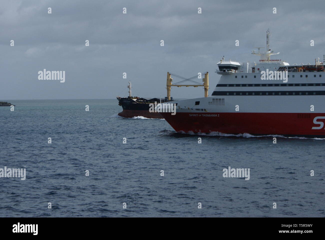 Fähre Geist von Tasmanien in die Port Phillip Bay, Melbourne. Australien. Stockfoto