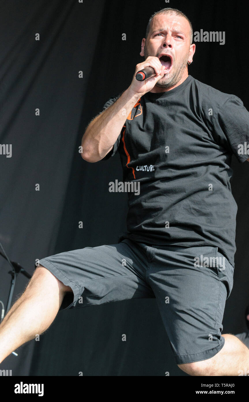 Alex Medina von Muyayo Rif durchführen an den WOMAD-Festival, Charlton Park, UK, 26. Juli 2014. Stockfoto