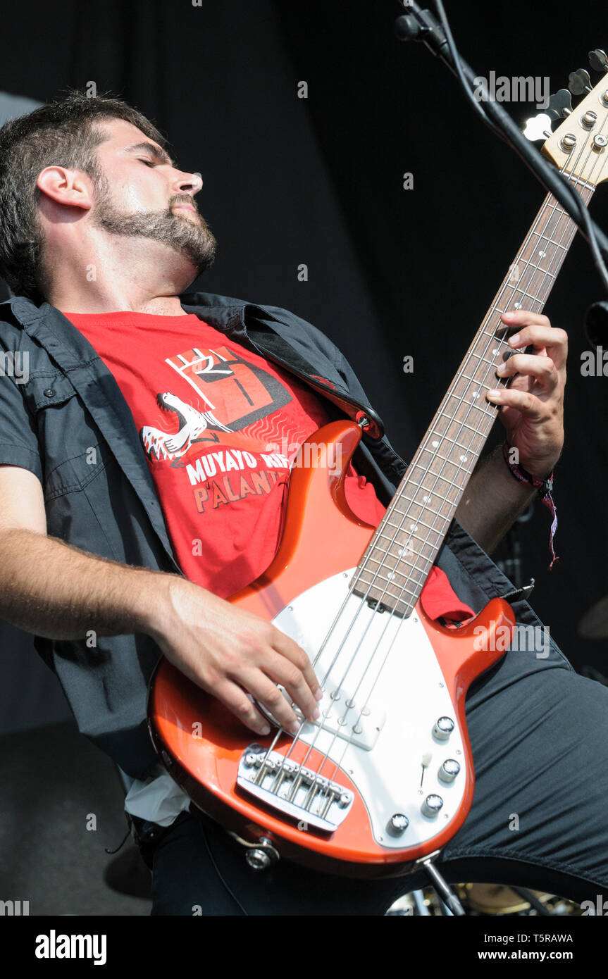 Carlos Gutierrez von Muyayo Rif durchführen an den WOMAD-Festival, Charlton Park, UK, 26. Juli 2014. Stockfoto