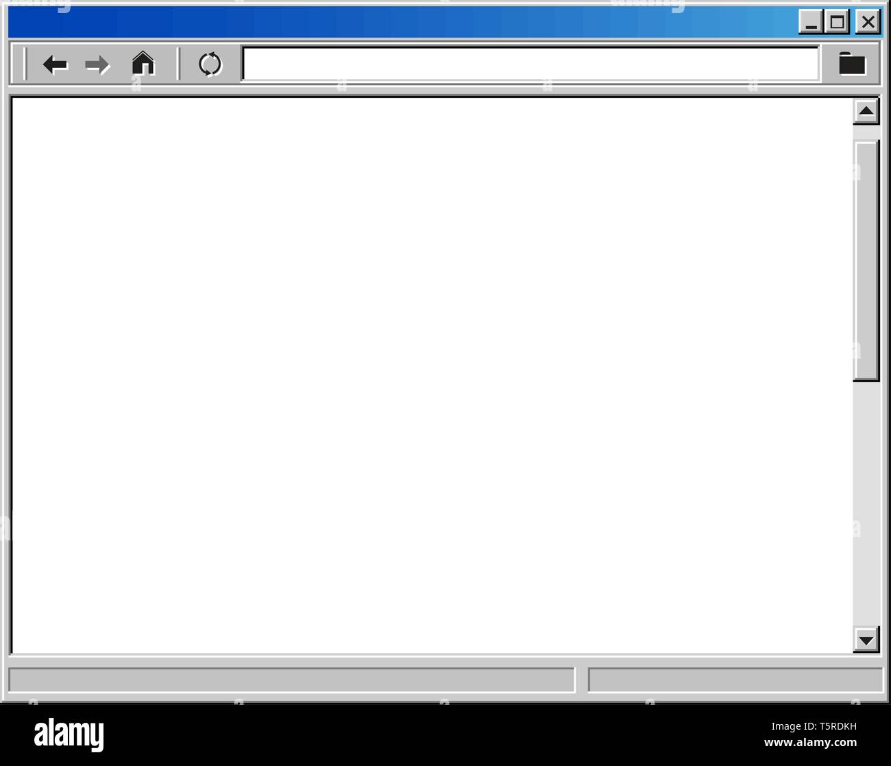 Retro Internet-Browser-Fenster stilisiert als alte Benutzeroberfläche Stock Vektor