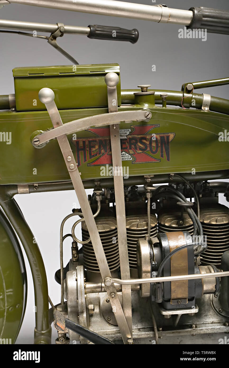 Moto d'epoca Henderson 1100 mod G. Marca: Henderson & Supply Co. modello: 1100 mod G nazione: USA - Detroit / Chicago Anno: 1917 Condi Stockfoto