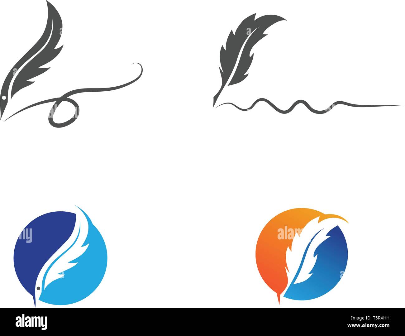 Feder logo vector Template Stock Vektor