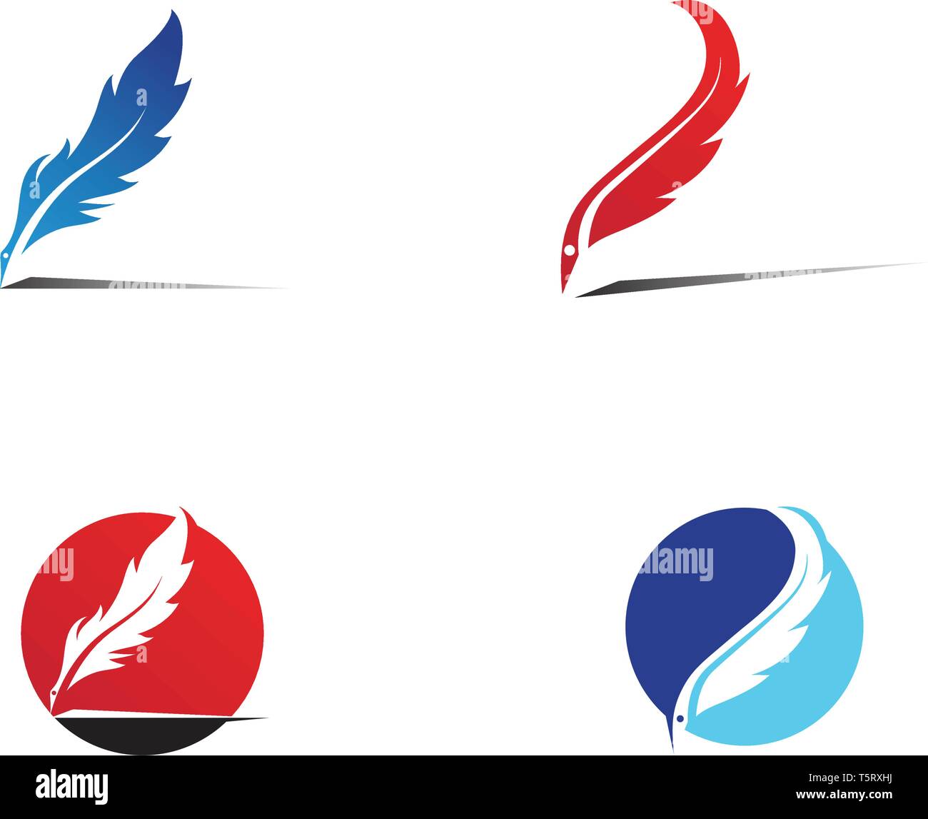 Feder logo vector Template Stock Vektor