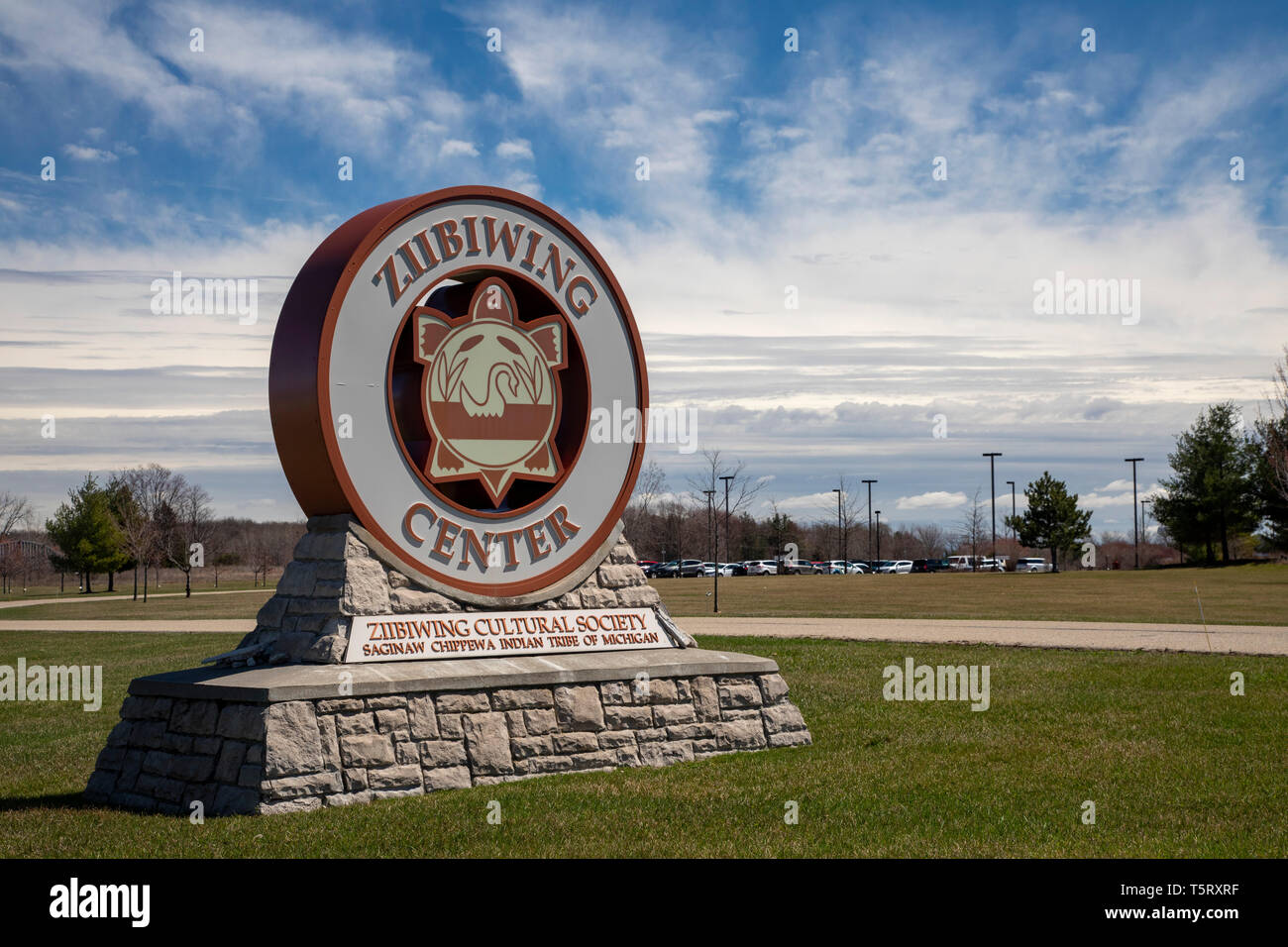 Mt. Angenehm, Michigan - Die Ziibiwing Zentrum der Anishinabe Kultur & Lifeways, ein Museum von der Saginaw Chippewa Indianer Stamm von Michigan betrieben. Stockfoto