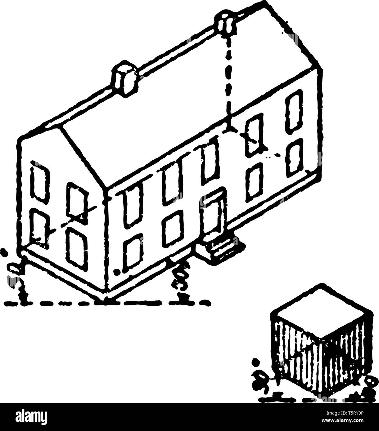 Diese Abbildung zeigt, wie mit einer Methode der Zeichnung eine dreidimensionale Form mit 2 zu zeichnen, vintage Strichzeichnung oder Gravur Abbildung. Stock Vektor