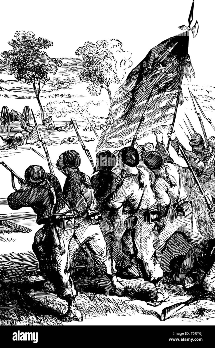 Schlacht von Antietam kämpfte zwischen der Stadt Sharpsburg, Maryland und Antietam Creek und endete mit Invasion von General Robert E. Lee's im Norden st Stock Vektor