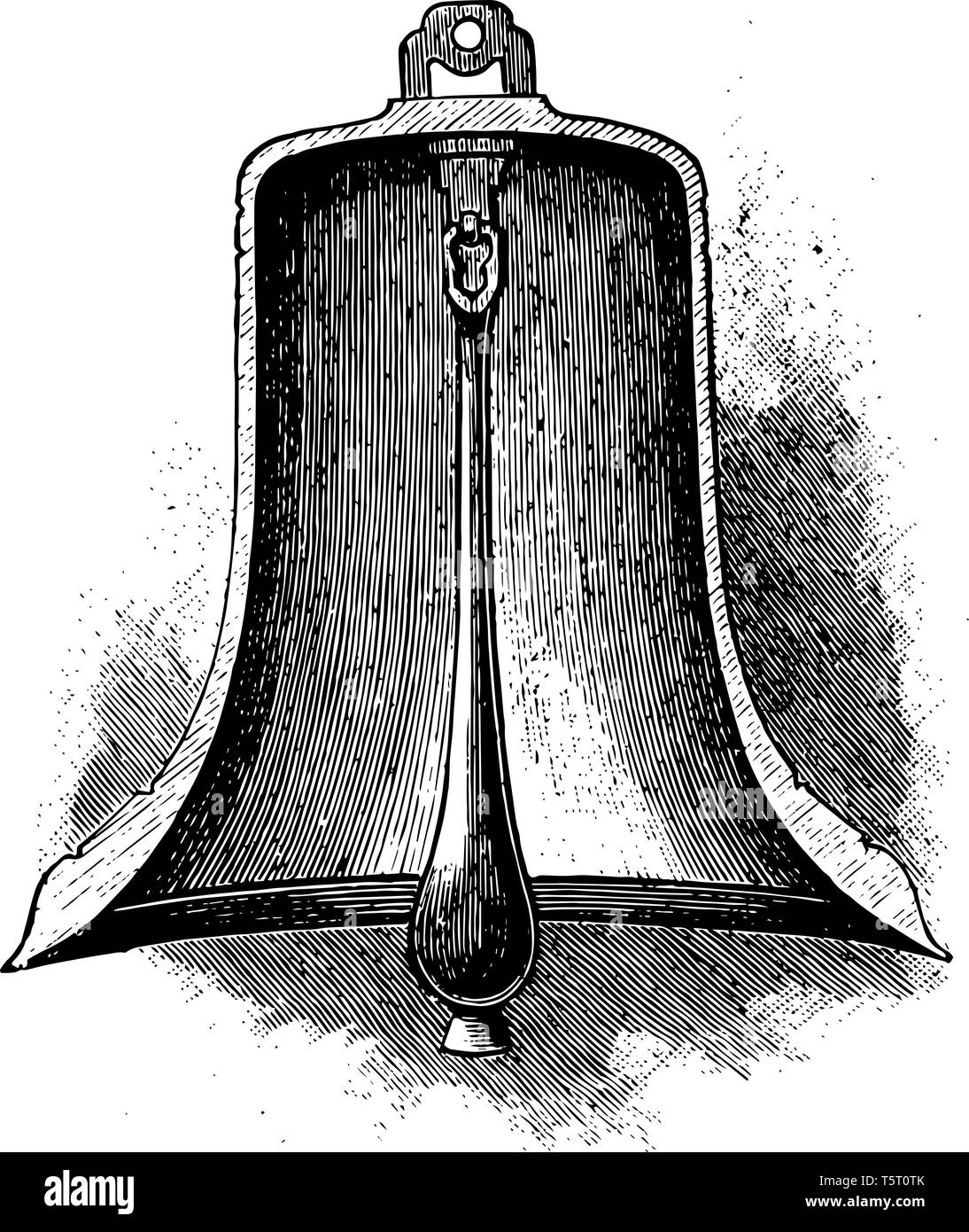 Diese Abbildung stellt Querschnitt einer Glocke, vintage Strichzeichnung oder Gravur Abbildung. Stock Vektor