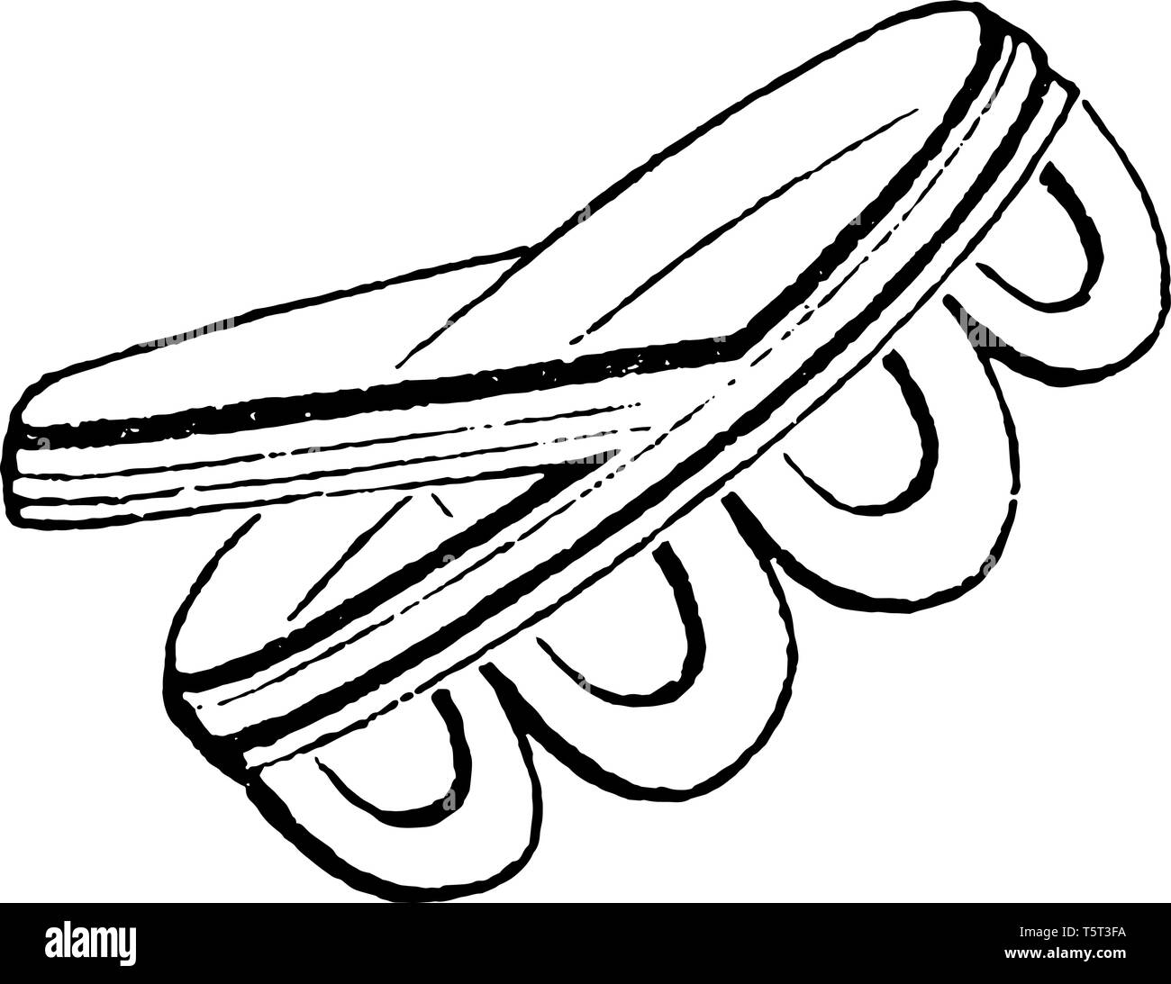 Eine mittelalterliche Krone ist ein, die im Bild gezeigt werden. Die Krone ist Sphärisch und wunderschön dekoriert, vintage Strichzeichnung oder Gravur Abbildung. Stock Vektor