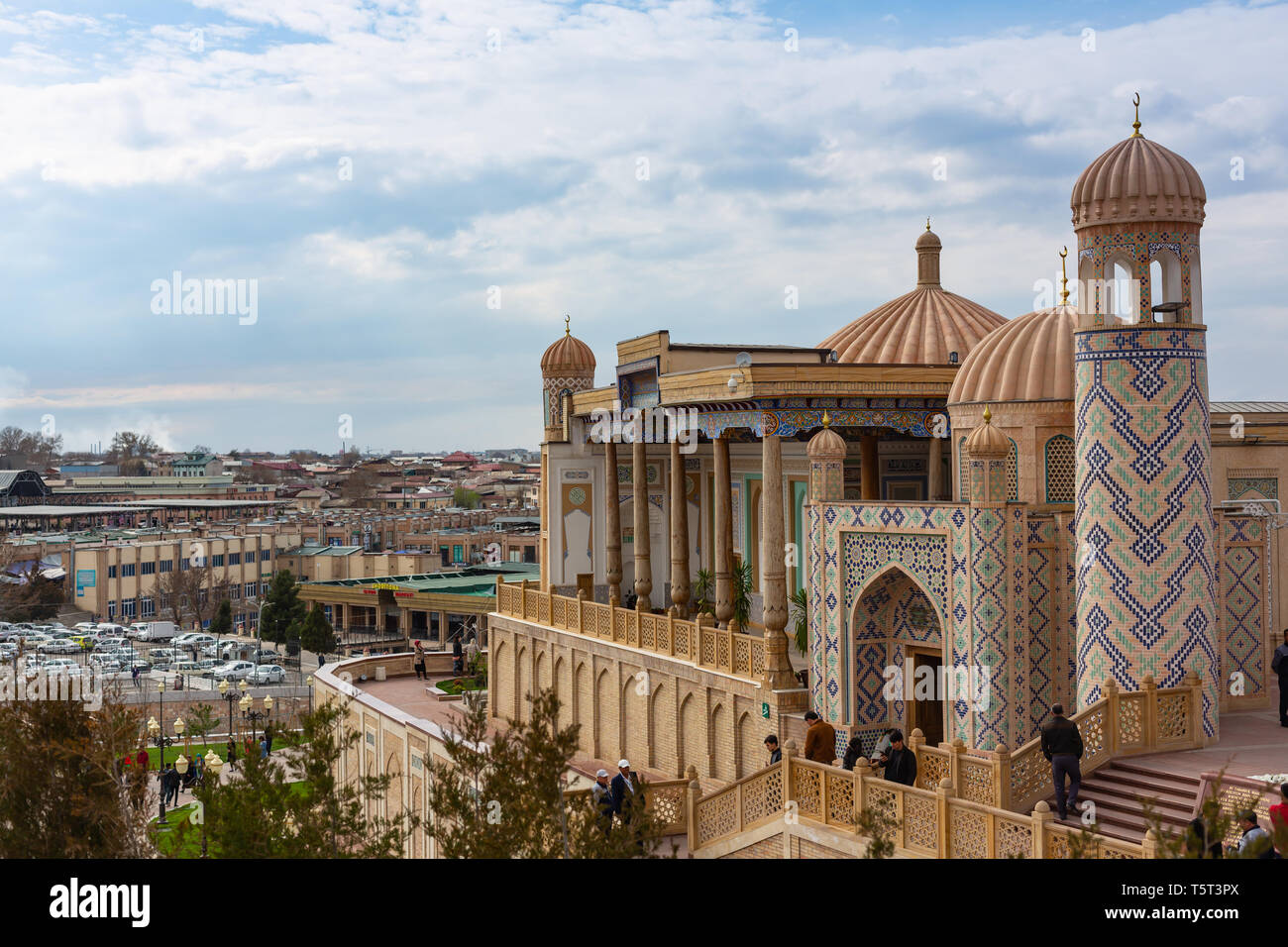 Fantastische orientalische Architektur der alten Stadt Samarkand, Usbekistan. Stockfoto