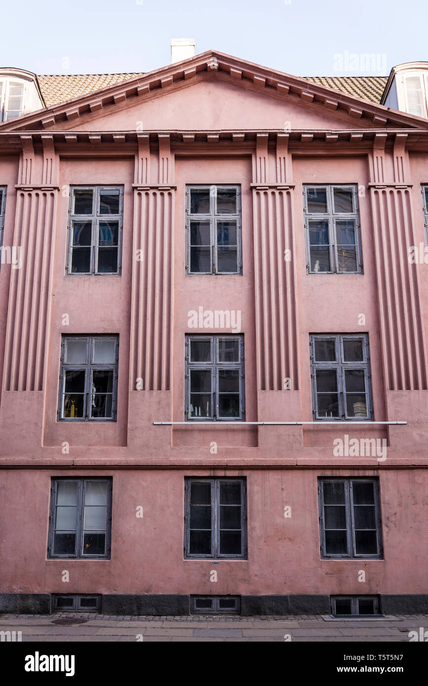 Rosa Fassade, Kopenhagen, Dänemark Stockfoto