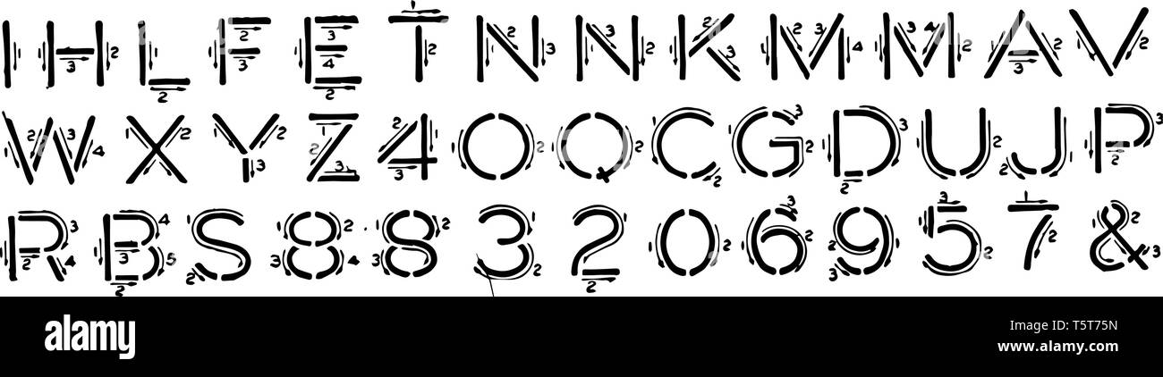 Dieses Bild stellt Kommerzielle gotischen Buchstaben, vintage Strichzeichnung oder Gravur Abbildung. Stock Vektor