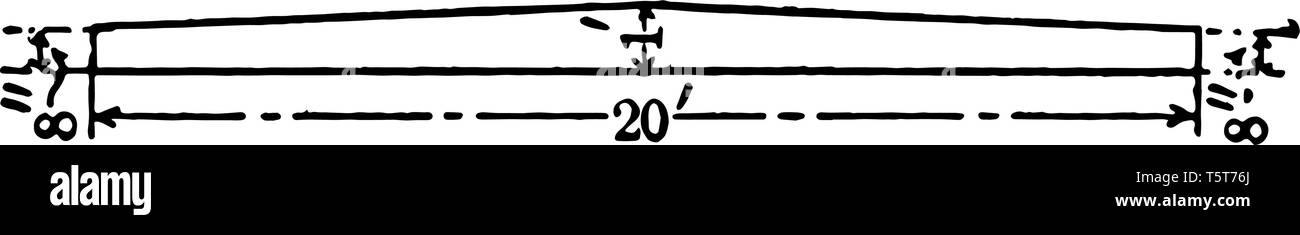 Querschnitt der Straße, der Bereich der Composite Zahlen zu finden sein kann, vintage Strichzeichnung oder Gravur Abbildung. Stock Vektor