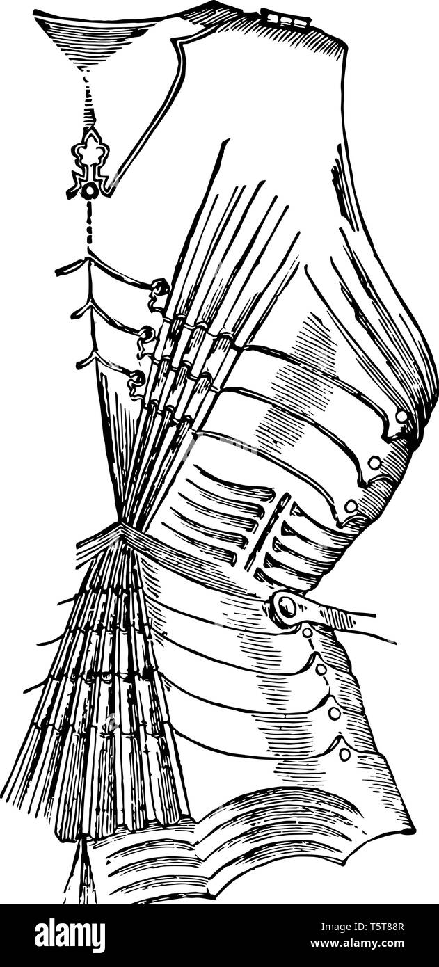 Geriffelte Dossire, die in einigen Fällen auch, um das Dienstprogramm für das Stück als eine größere Stärke hinzugefügt, vintage Strichzeichnung oder Gravur Abbildung. Stock Vektor