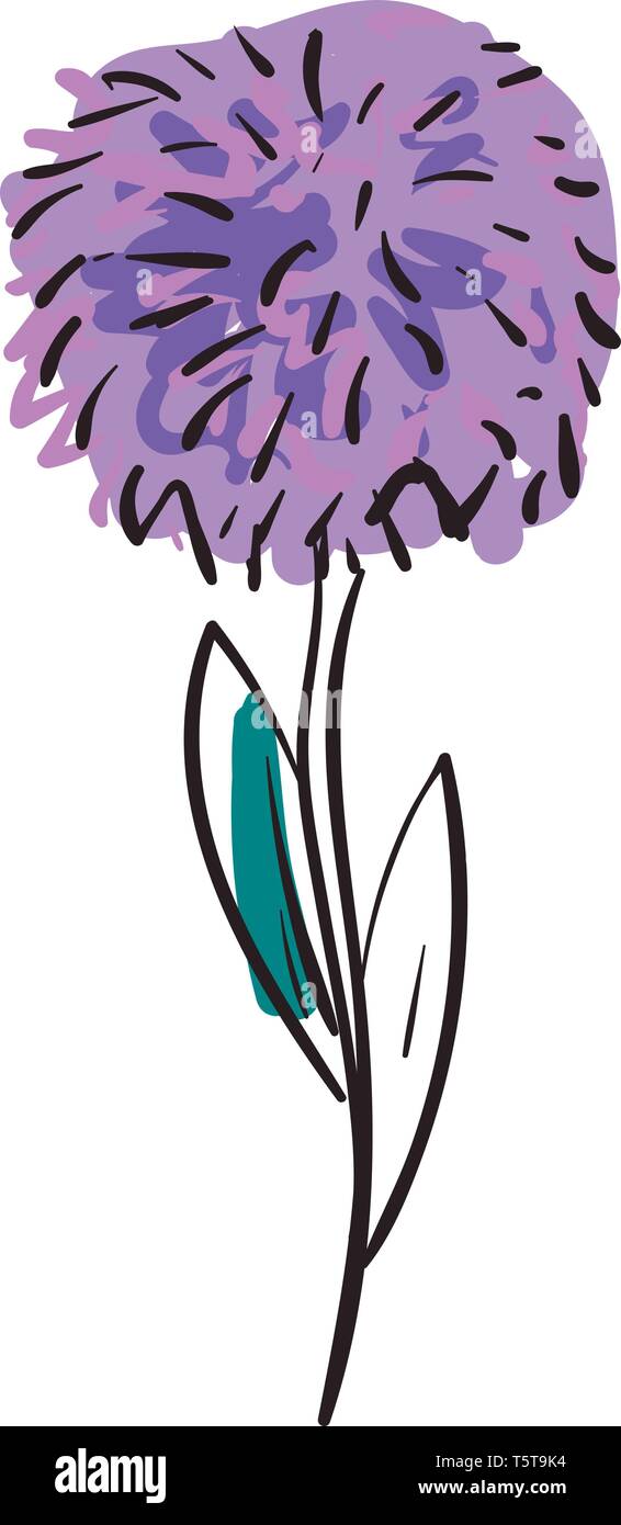 Einfache Lila Blume Vector Illustration auf weißem Hintergrund. Stock Vektor