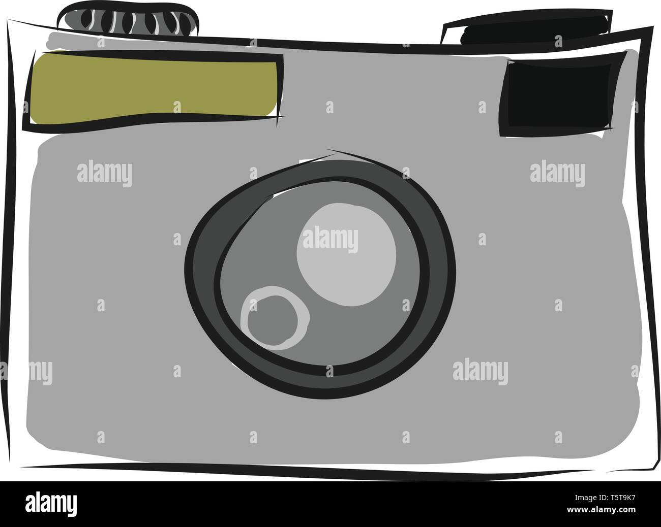 Vector Illustration der einfachen grauen Foto Kamera auf weißem Hintergrund. Stock Vektor Vector Illustration der einfachen grauen Foto Kamera auf weißem Hintergrund. Stock Vektor