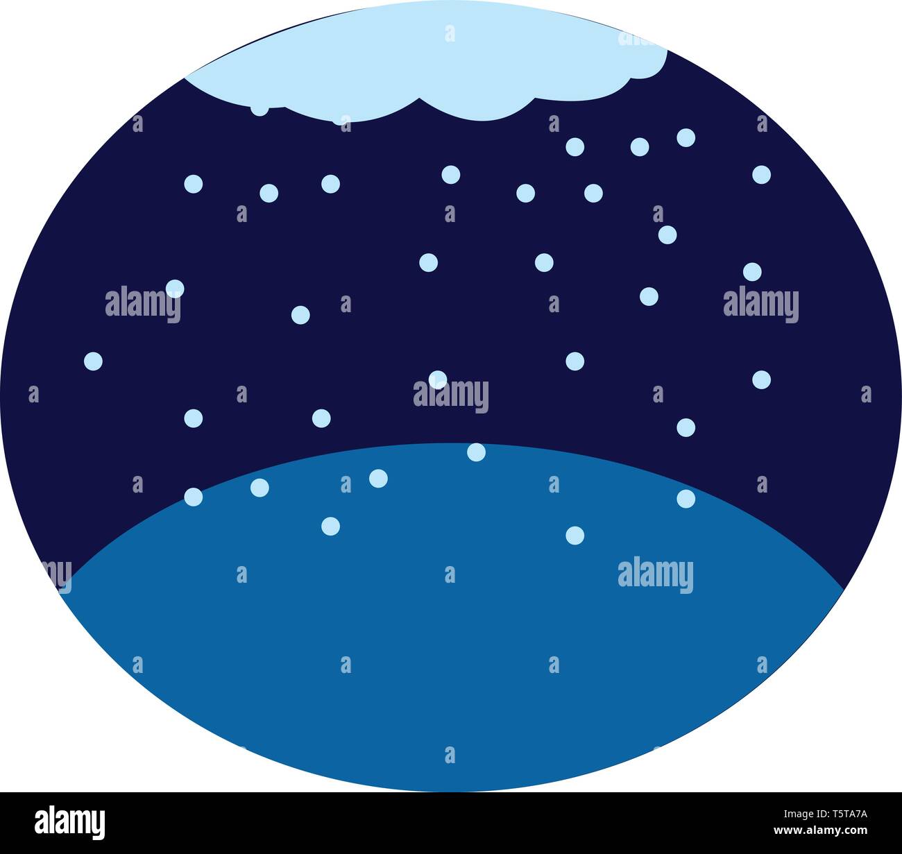 Eine Zeichnung von Schneefall während der Nacht vector Farbe, Zeichnung oder Abbildung Stock Vektor
