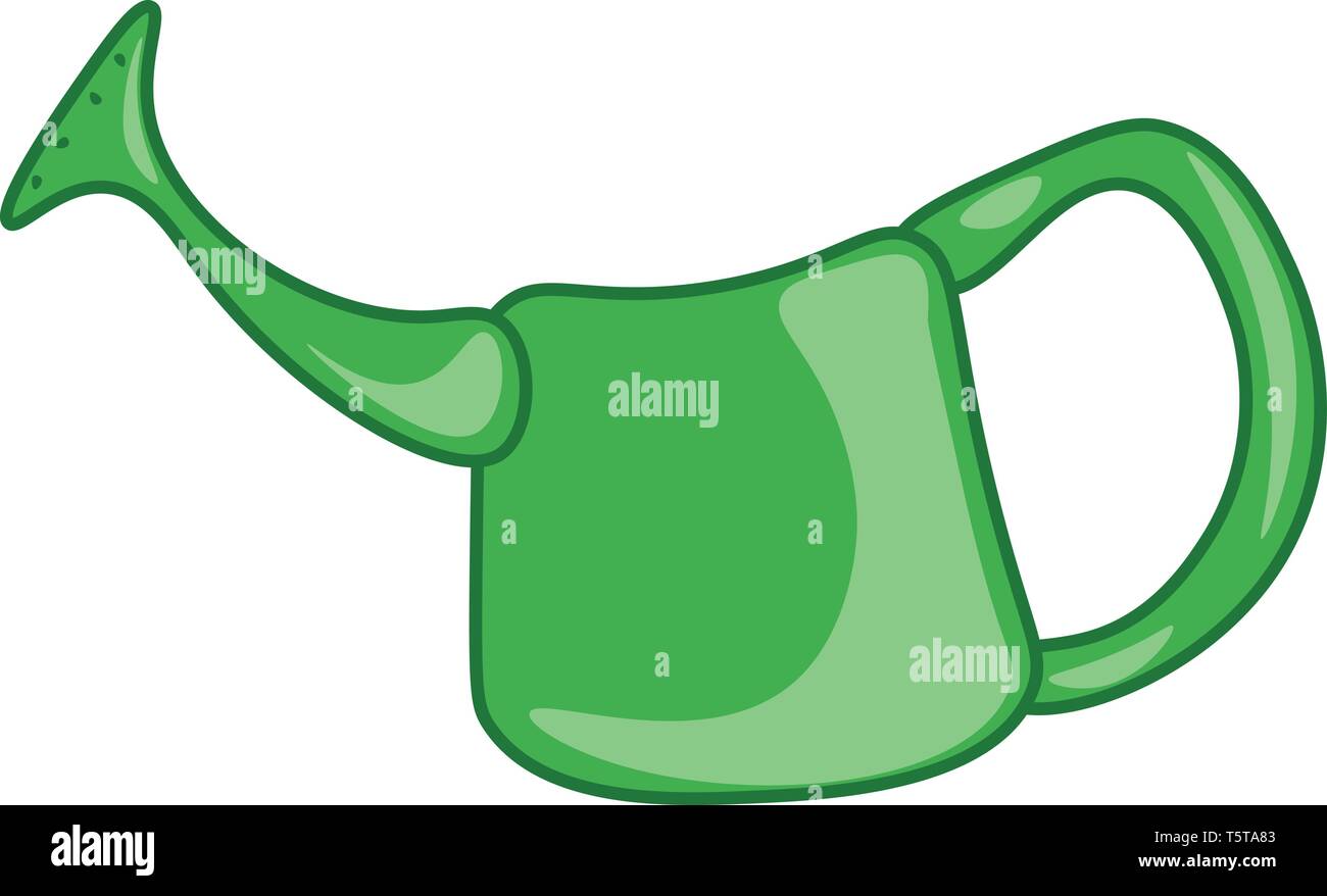 Eine grüne Gießkanne mit einem Vektor Farbe, Zeichnung oder Abbildung Griff Stock Vektor