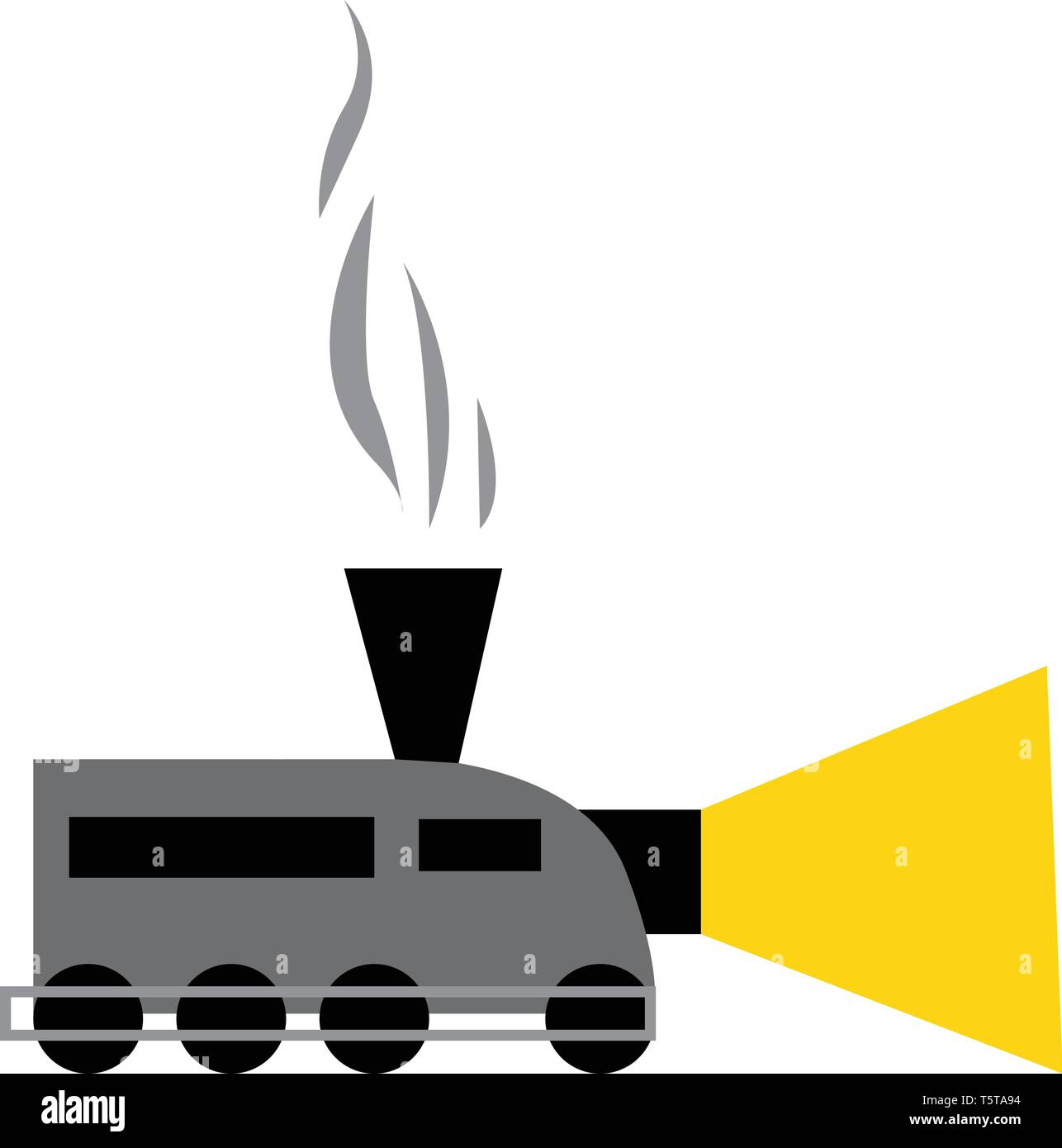 Ein Schornstein Zug mit den Scheinwerfer auf Vektor Farbe, Zeichnung oder Abbildung Stock Vektor