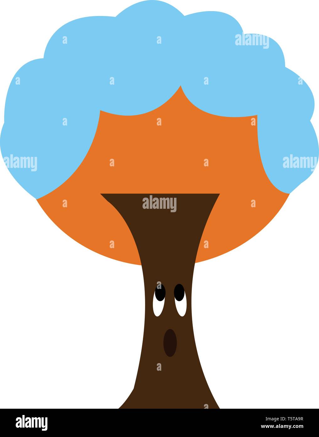 Eine Karikatur eines orange Baum mit Schnee auf Sie vector Farbe, Zeichnung oder Abbildung Stock Vektor