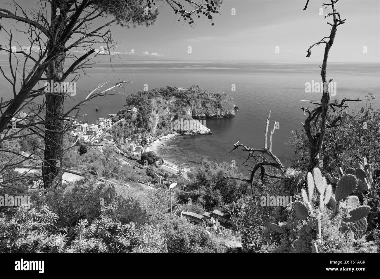 Taormina - Die schöne mediterrane Landschaft Siziliens. Stockfoto