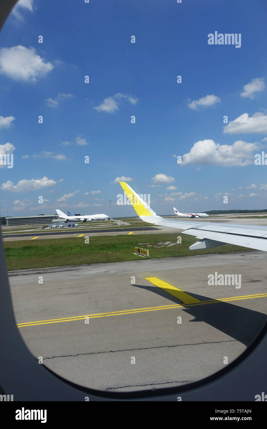 Royal Brunei Airlines Abflug vom Internationalen Flughafen Kuala Lumpur Malaysia Stockfoto