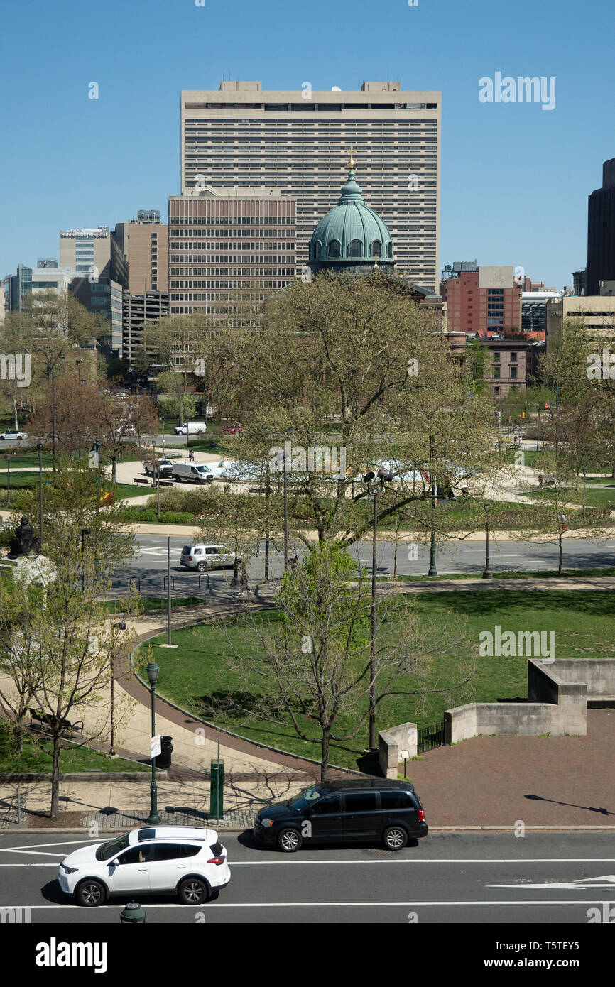 Die Kathedrale Basilika der Heiligen Peter und Paul, Leiter Kirche von der römisch-katholischen Erzdiözese von Philadelphia, ist an der 18. Straße und der benj entfernt Stockfoto