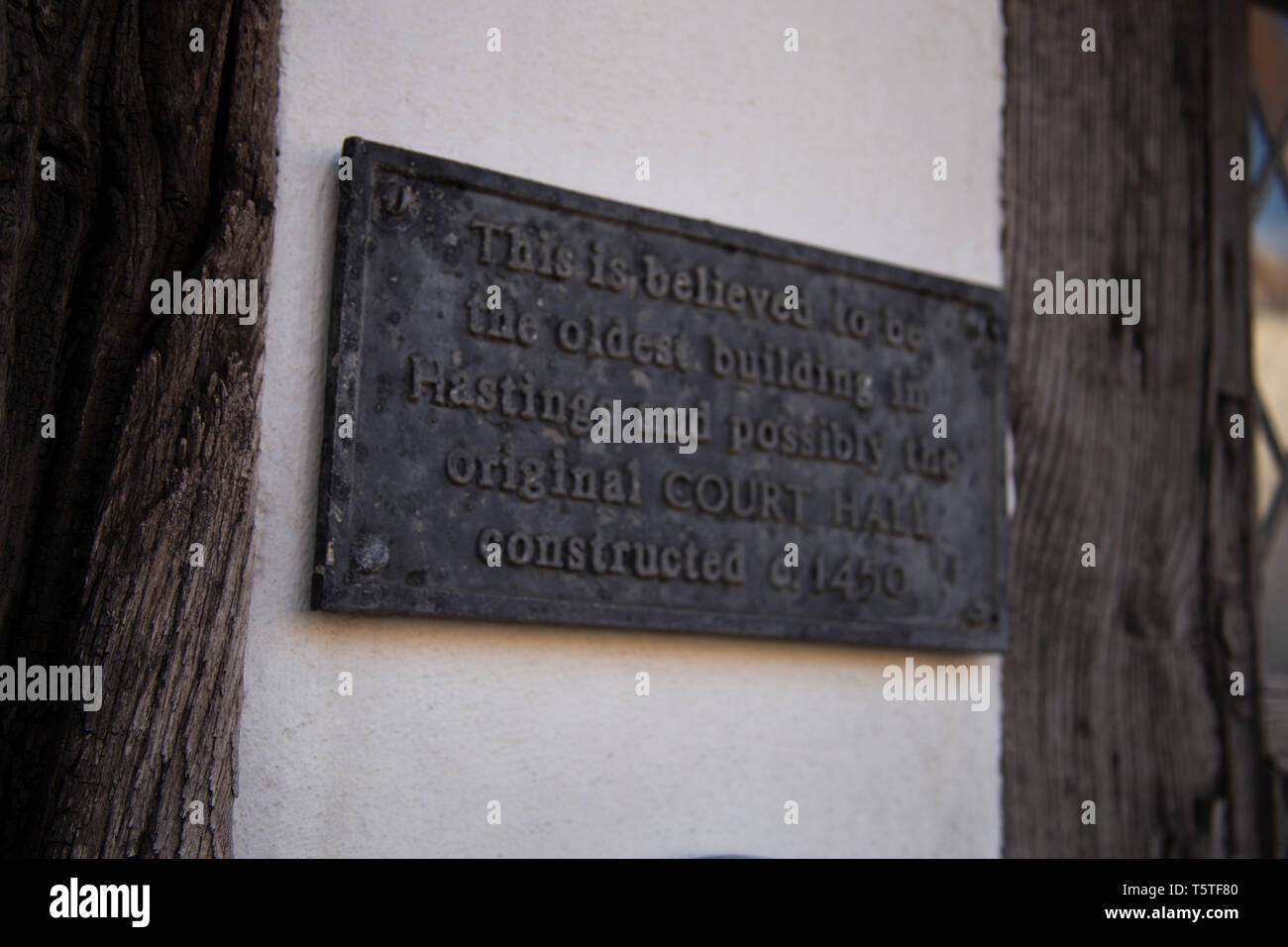 Ursprünglichen Gerichts Hall, geglaubt, das älteste Gebäude in Hastings, East Sussex. Stockfoto