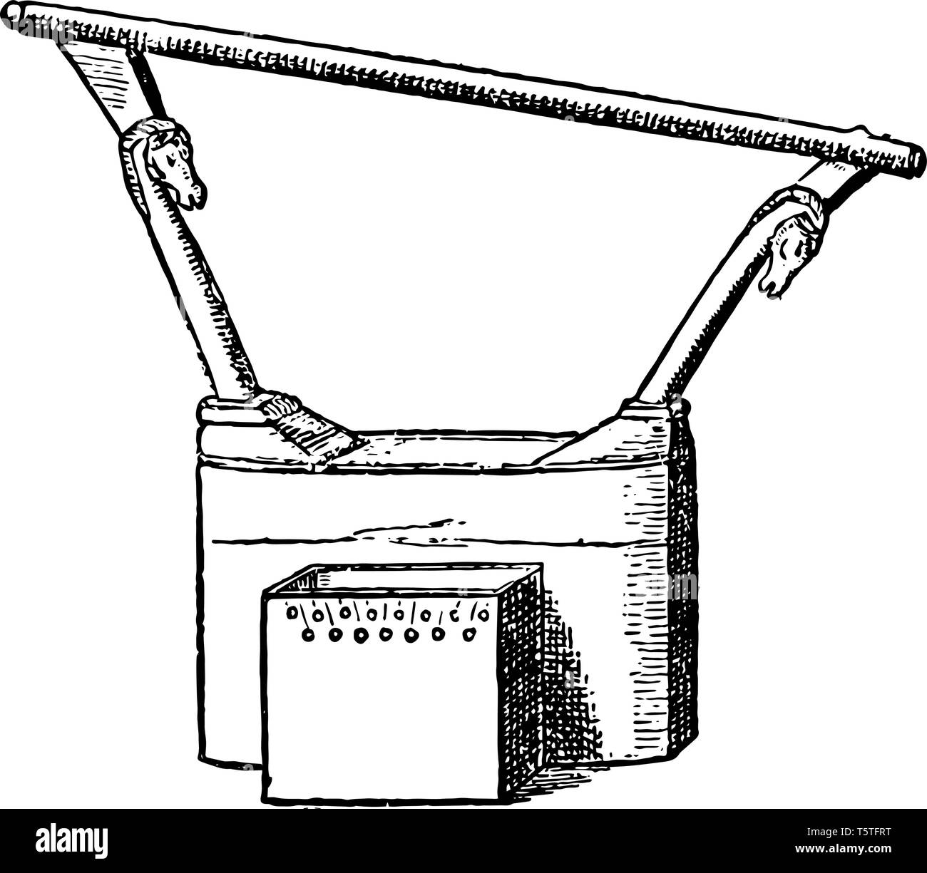 Dieses Bild stellt Ägyptischen Leier, vintage Strichzeichnung oder Gravur Abbildung. Stock Vektor