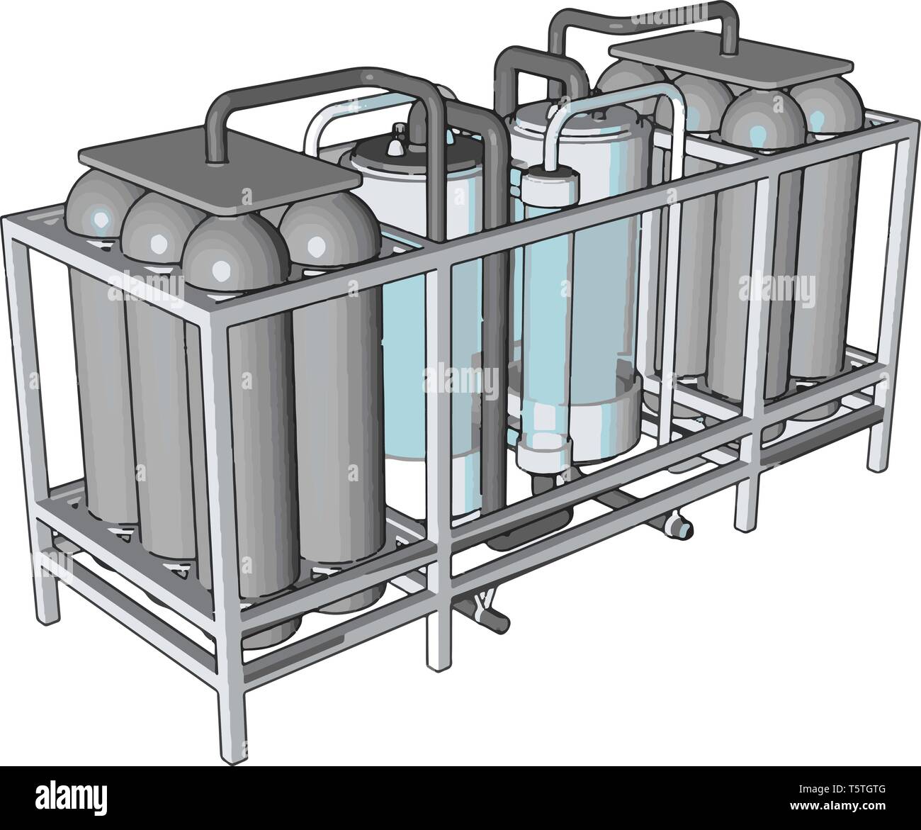 Temperaturgeregelte Lagerbehälter für Flüssigkeiten Vector Illustration auf weißem Hintergrund Stock Vektor