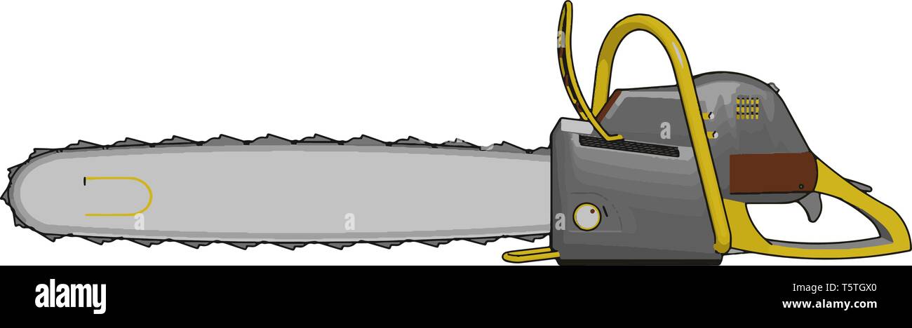 Einfachen vektor Illustration eines Grau und Gelb Kette sah weißen Hintergrund Stock Vektor