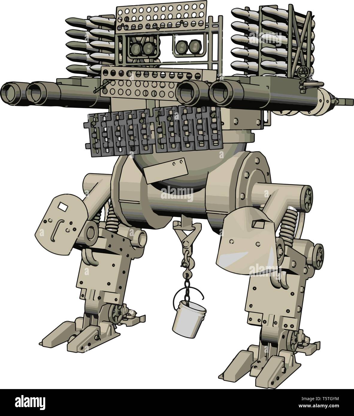 3D-Vektor Illustration auf weißem Hintergrund eines militärischen Missile Launcher Stock Vektor