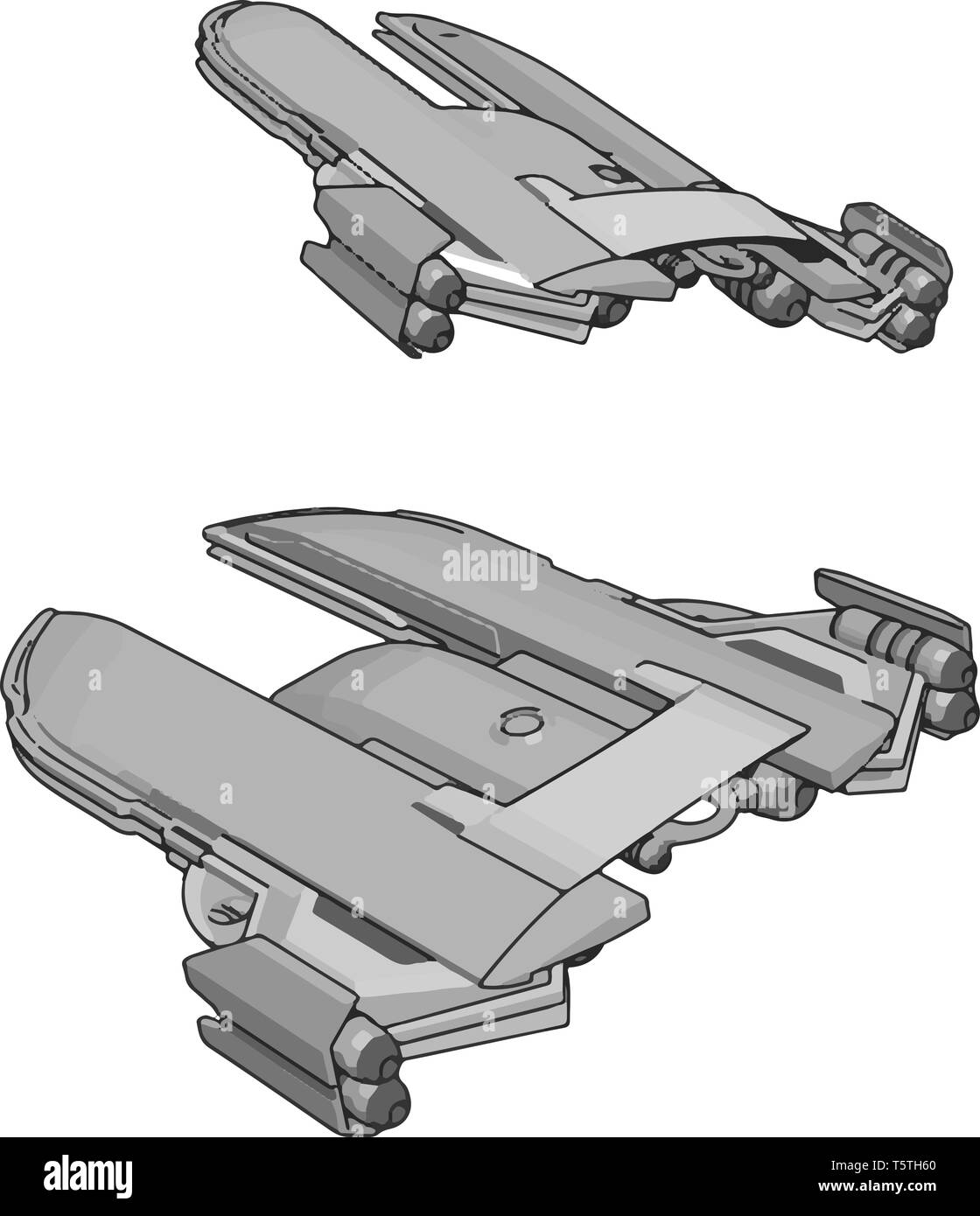 Galaxy Kreuzer Vector Illustration auf weißem Hintergrund Stock Vektor