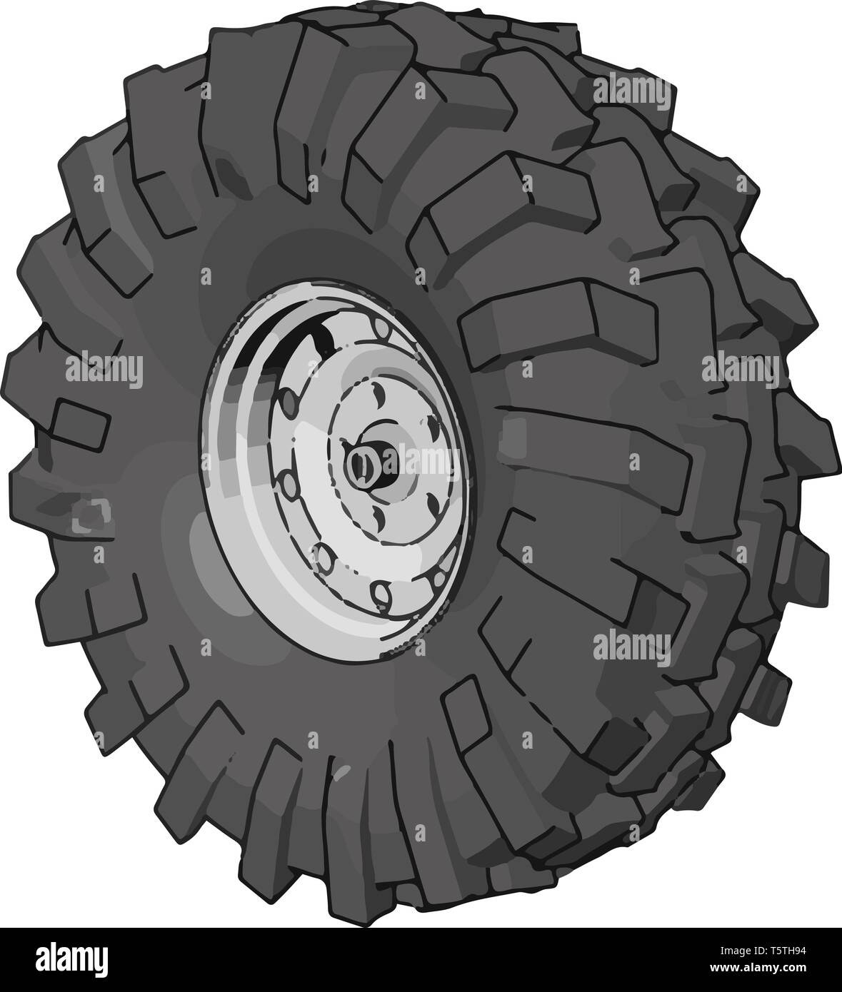 Rad für industrielle Fahrzeuge Vector Illustration auf weißem Hintergrund Stock Vektor