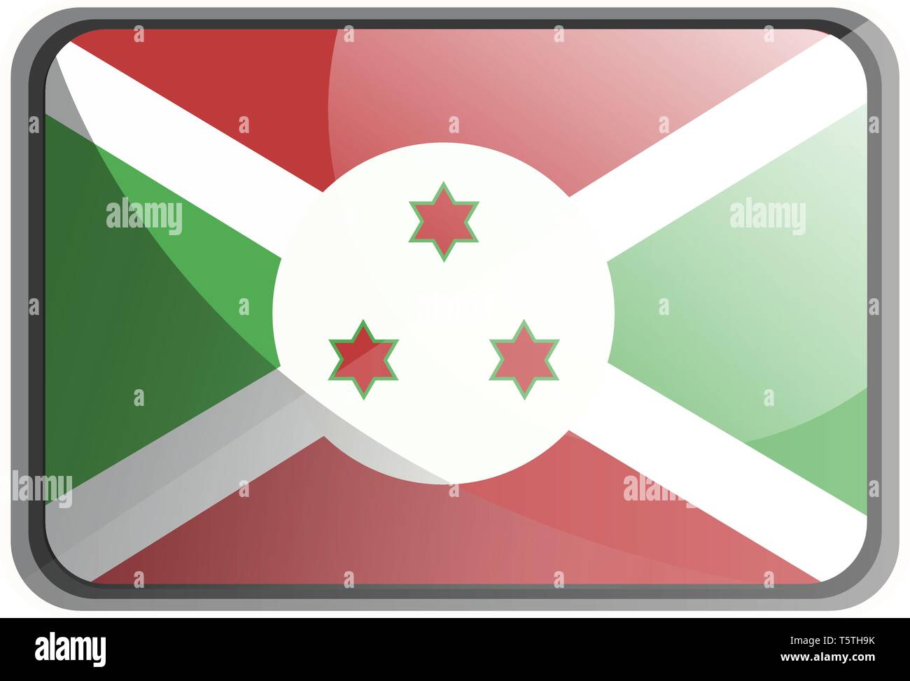 Vector Illustration von Burundi Flagge auf weißem Hintergrund. Stock Vektor