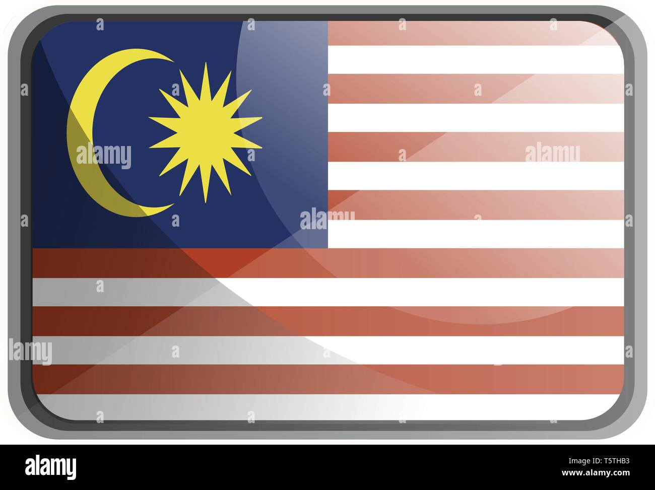 Vector Illustration von Malaysia Flagge auf weißem Hintergrund. Stock Vektor