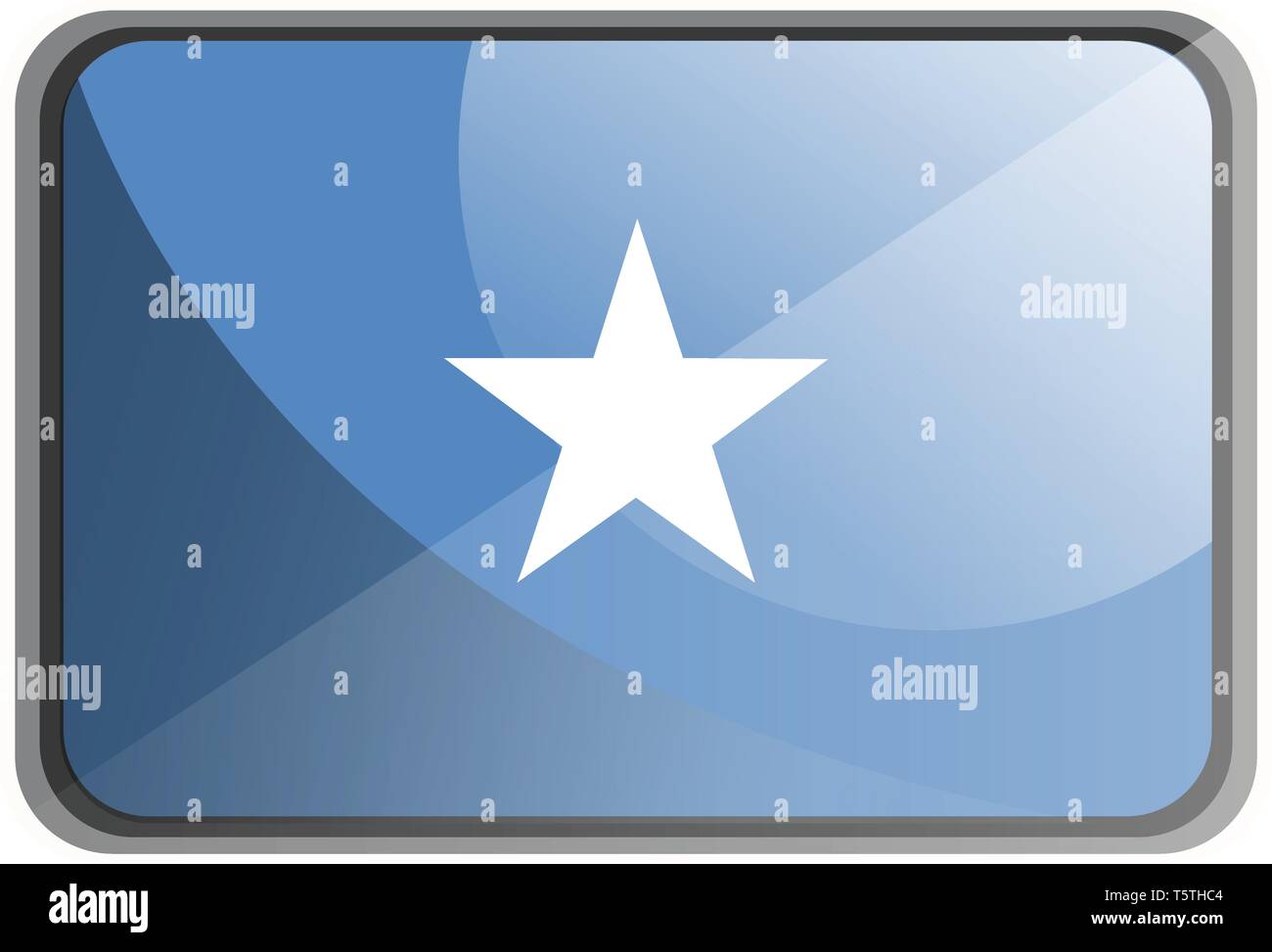 Vector Illustration von Somalia Flagge auf weißem Hintergrund. Stock Vektor