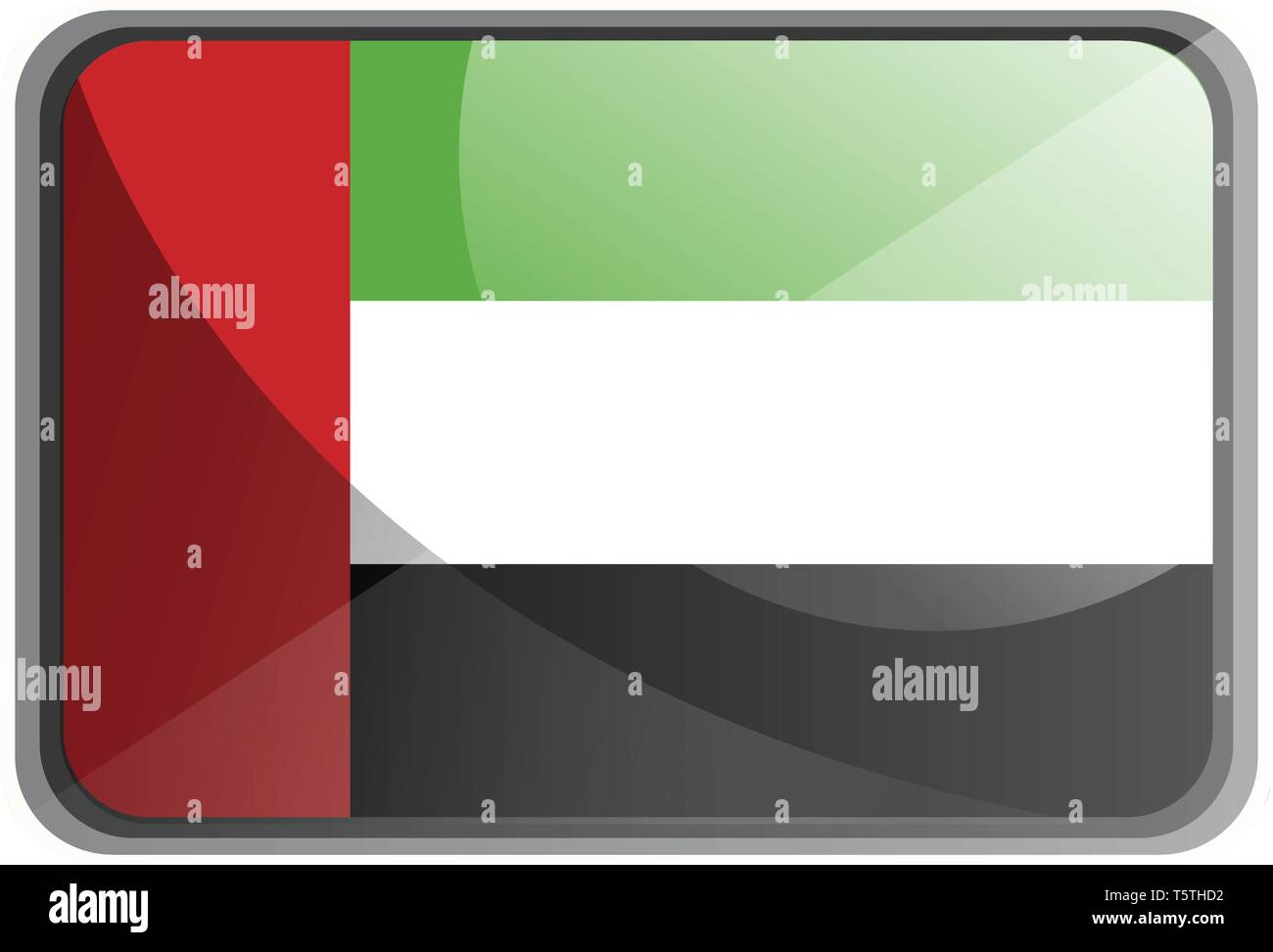 Vector Illustration Flagge der Vereinigten Arabischen Emirate auf weißem Hintergrund. Stock Vektor