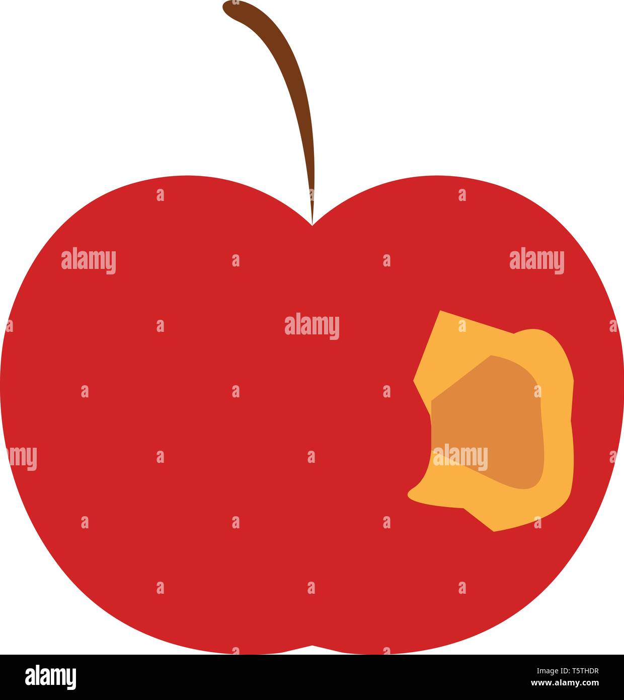 Ein Apple mit einem großen Biss vector Farbe, Zeichnung oder Abbildung Stock Vektor