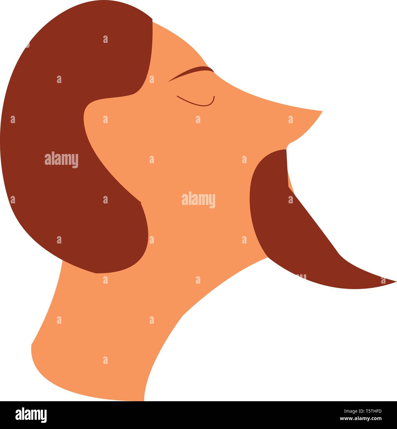 Ein Mann, dessen Augen sind geschlossen und hat eine lange Spitzen Bart vector Farbe, Zeichnung oder Abbildung Stock Vektor