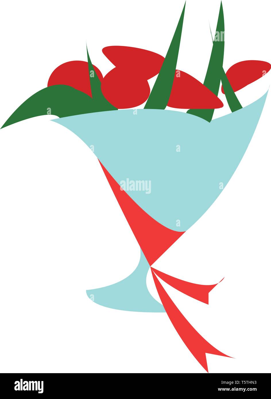 Ein Bouquet von roten Blumen vector Farbe, Zeichnung oder Abbildung Stock Vektor