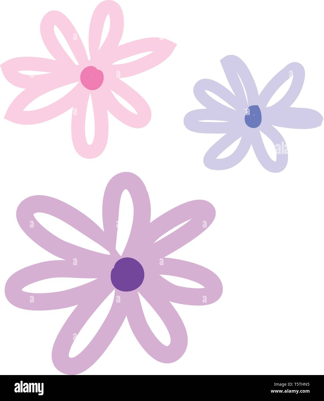Ein doodle von mehreren Blumen vector Farbe, Zeichnung oder Abbildung Stock Vektor