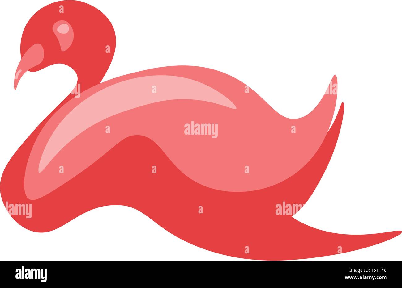 Ein Logo eines Pfirsichs Swan vector Farbe, Zeichnung oder Abbildung Stock Vektor
