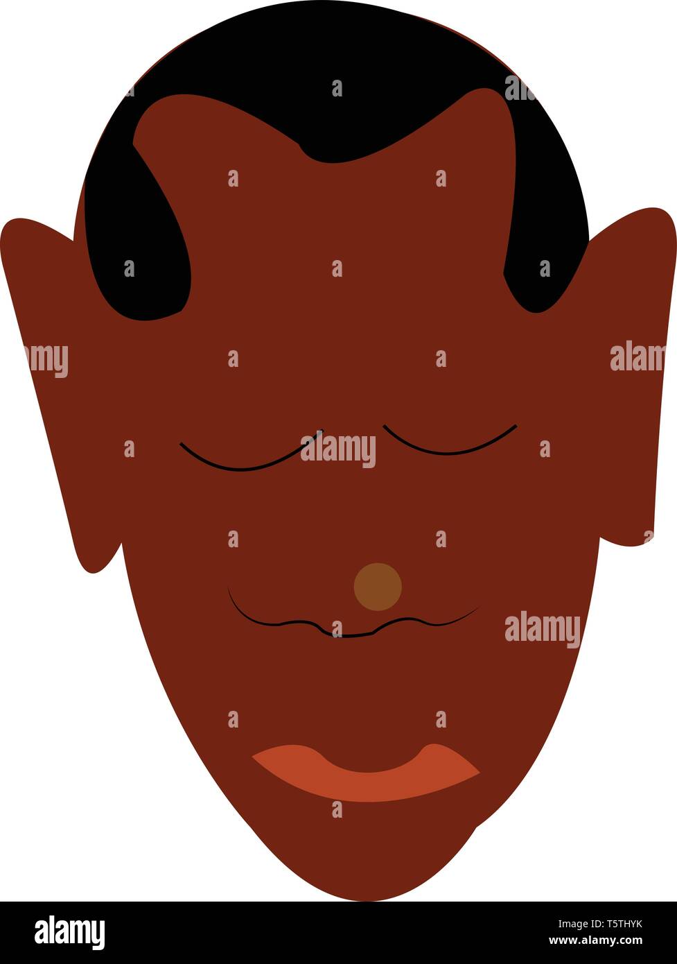 Ein Bild von einem Mann mit dunklen braunen Haut Ton mit einem buzz Haare schneiden vector Farbe, Zeichnung oder Abbildung Stock Vektor