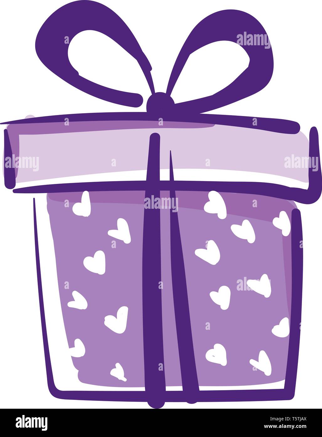 Geschenkbox mit lila Verpackung Papier Vektor- oder Farbe Abbildung: Stock Vektor