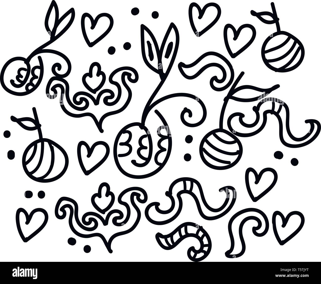 Doodle Kunst der verschiedenen Formen Vektor- oder Farbe Abbildung: Stock Vektor