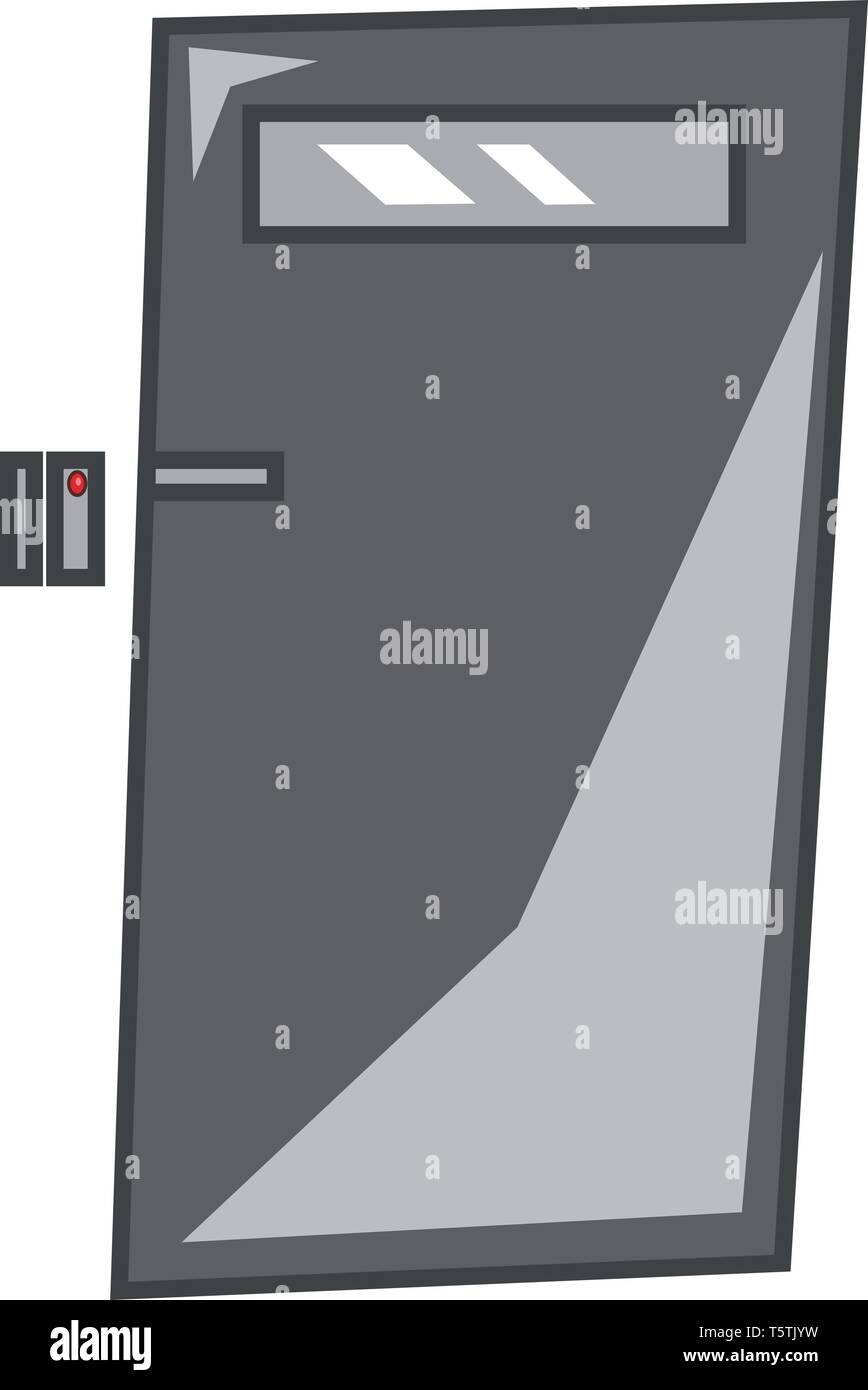 Ein graues Metall Tür mit Ring button Vektor- oder Farbe Abbildung: Stock Vektor