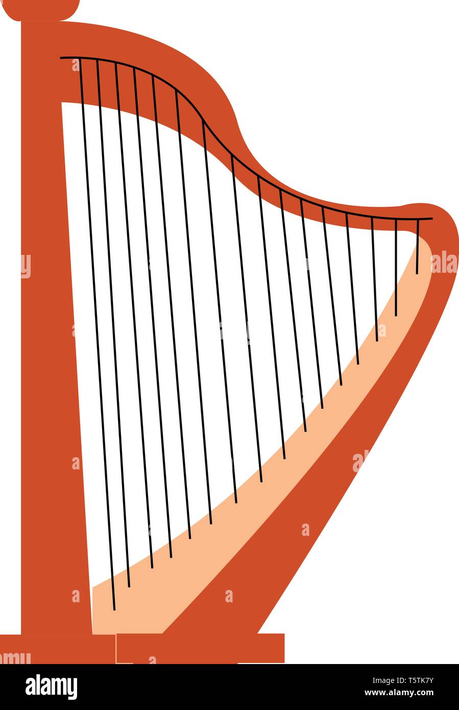 Musical instrument Harfe Vektor- oder Farbe Abbildung: Saiteninstrumente Stock Vektor