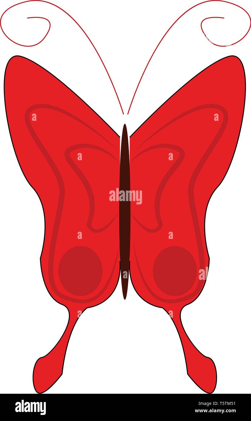 Einfache catroon eines Red Butterfly Vector Illustration auf weißem Hintergrund Stock Vektor